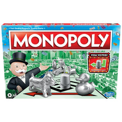 Monopoly game box front displays branding for family game night