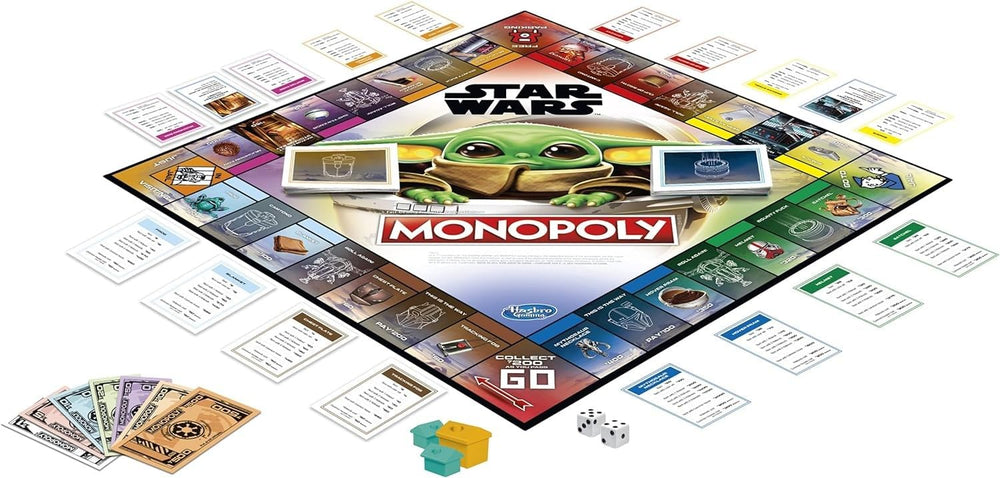 Close up of Camtono cards in Monopoly Star Wars The Child Edition