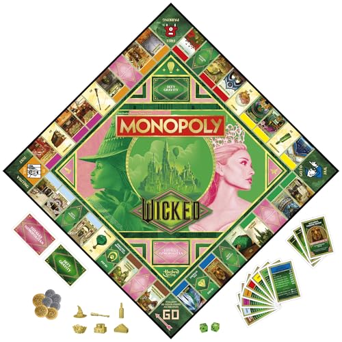 Monopoly Wicked Edition Rejoicify card showcases film moments for twists.