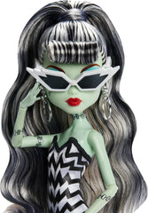 Monster High Frankie Stein dark gown for dramatic after-dark display.