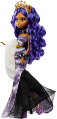 Monster High Clawdeen Wolf gown with spiderweb detailing catches candlelight.