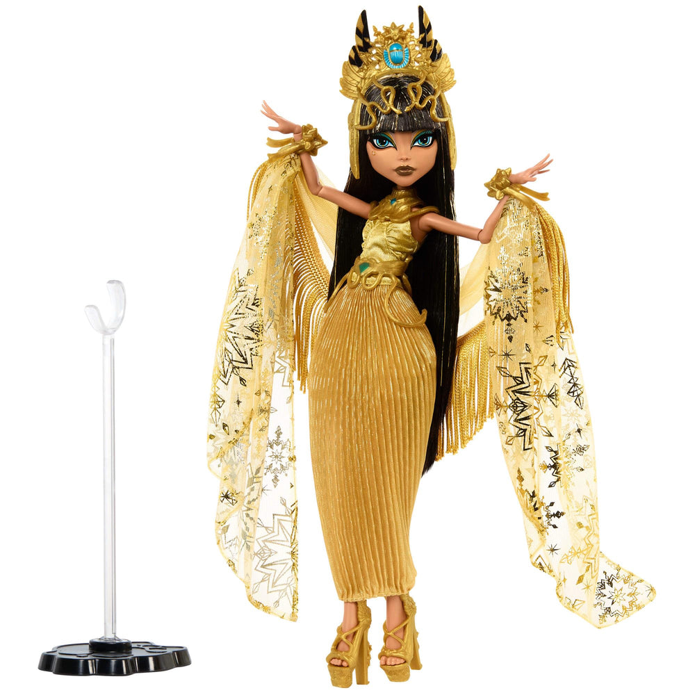 Monster High Cleo De Nile Anubis heels finish the look with sculptural flair