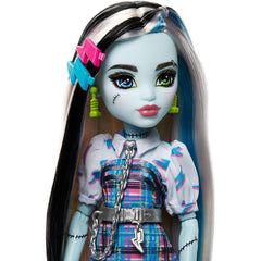 Frankie Day Out doll wearing plaid shirtdress with lightning accents for storytelling.