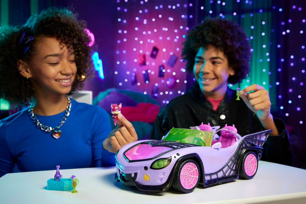 Monster High Ghoul Mobile with phantom fox attached for partner playtime adventures