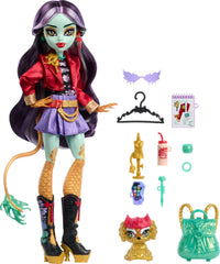 Monster High Jinafire Long doll cropped jacket pairs with outfits for bold styling.