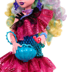Monster High Lagoona Blue octopus earrings complete the sea-themed party look.