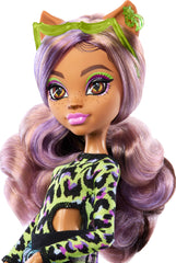Monster High Scare-adise Island Clawdeen Wolf with visor for sunny pretend beach days.