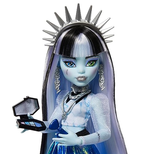 Locker-shaped coffin from Monster High Skulltimate Secrets Fearidescent for storytelling and storage.