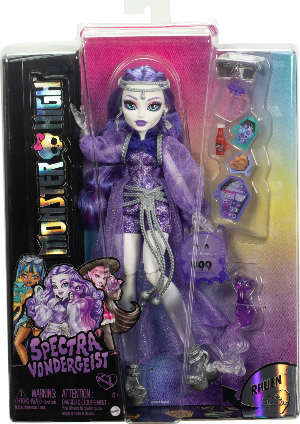 Monster High Spectra Vondergeist snacks bundle to fuel eerie playtime.