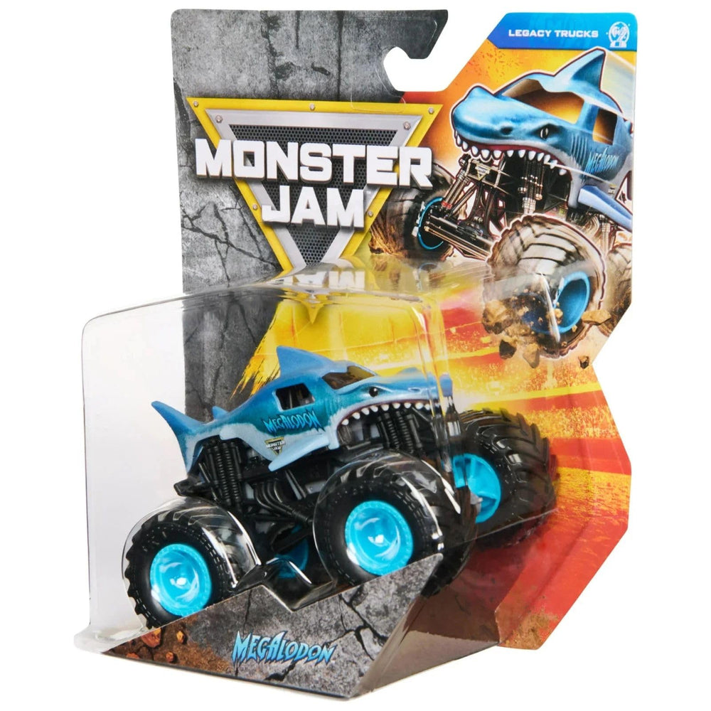 Monster Jam Megalodon 1:64 chassis view captures authentic scale and build quality
