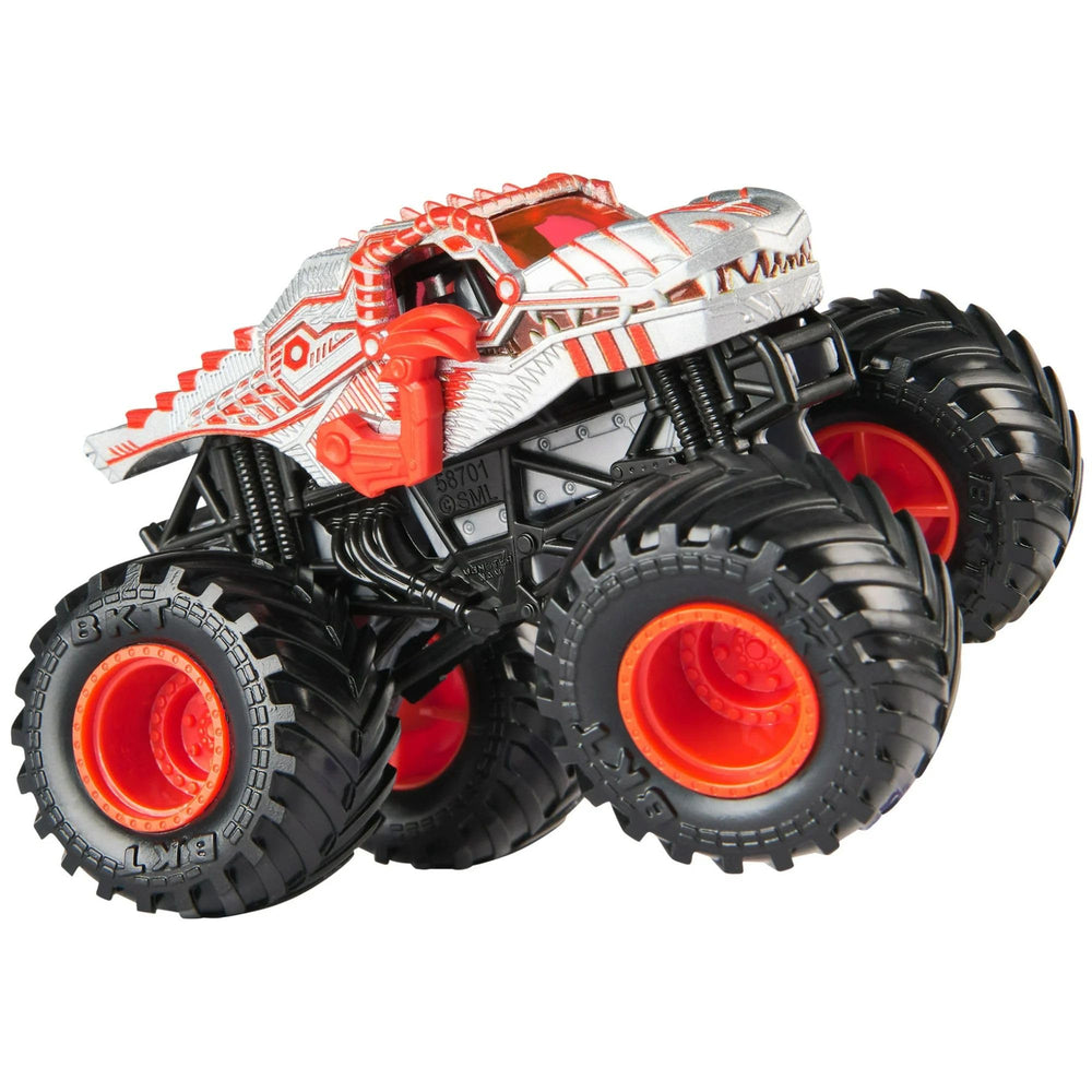Monster Jam 2025 official 1:64 diecast truck graphics and tire detail enhance realism for kids' play.