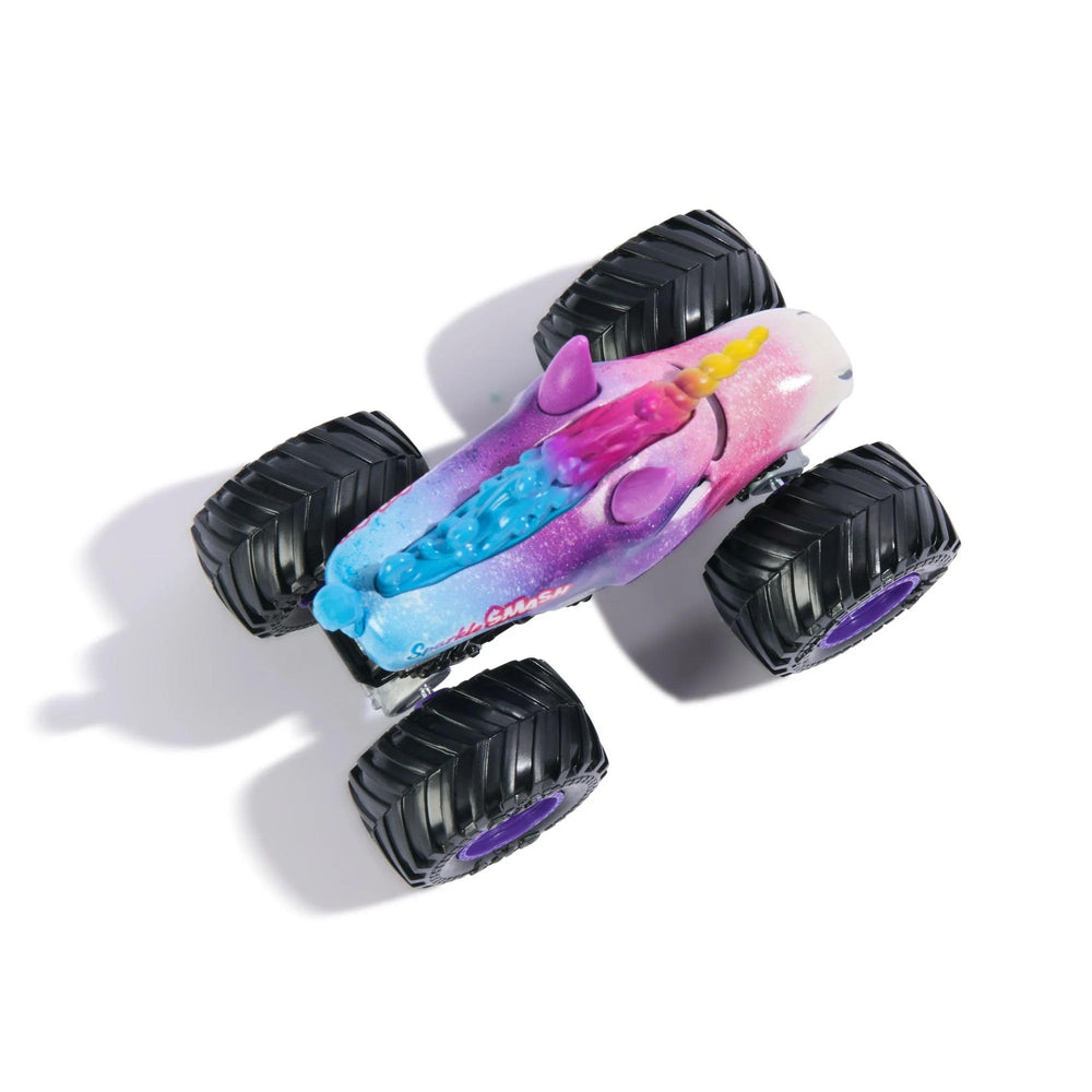 Authentic chassis framing supports smooth rolling for stunt play.