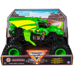 Monster Jam Bakugan Dragonoid green side view highlights iconic styling for display and imaginative play