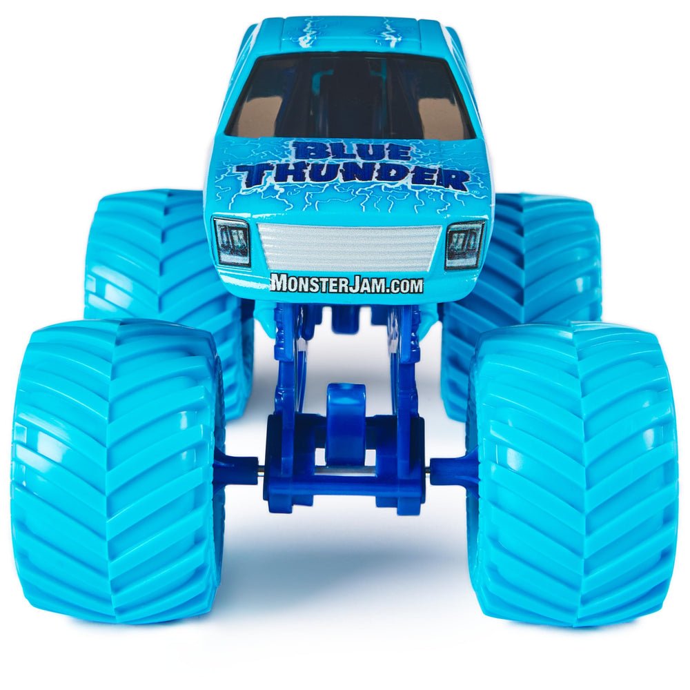 Monster Jam Blue Thunder BKT tires boost traction for exciting track-style play.