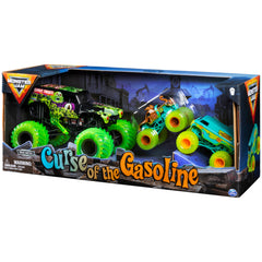 Monster Jam Curse of the Gasoline BKT tires detail adds realism for display and play.