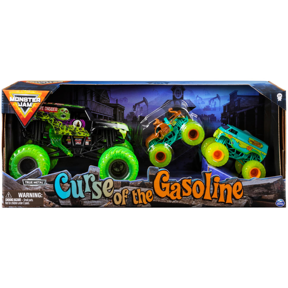 Monster Jam Curse of the Gasoline Scooby-Doo 1:64 scale truck ready for imaginative play.