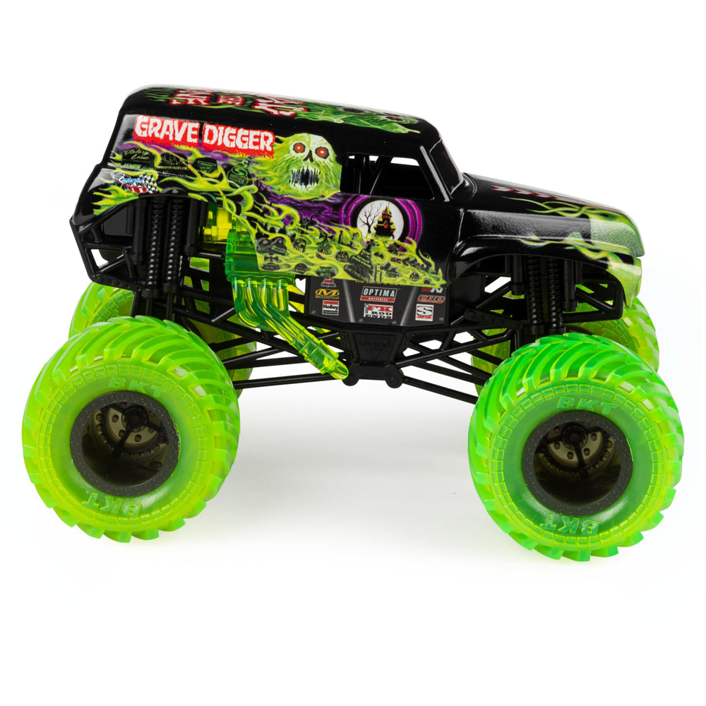 Monster Jam Curse of the Gasoline working suspension detail highlights realistic action potential.