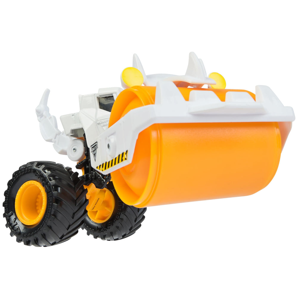 Monster Jam Dirt Squad collectible figure enhances display and pretend play.