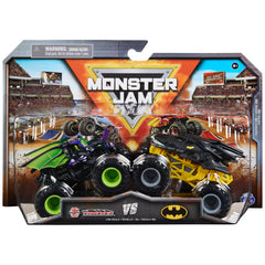 Monster Jam Dragonoid vs Batman 1:64 die-cast trucks in action for dynamic play