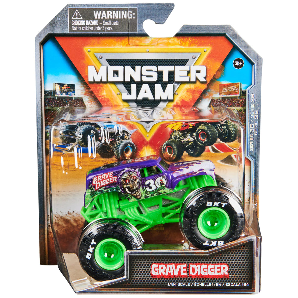 Monster Jam Grave Digger 1:64 die-cast truck with authentic detailing for play and display.