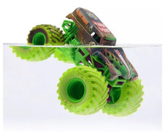 Monster Jam Grave Digger water-effect detail showing color shift on contact with water.