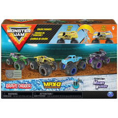 Grave Digger color-changing truck close-up highlighting steel reveal feature.