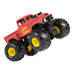 Monster Jam Grave Digger red vintage side graphics show authentic detailing for collectors