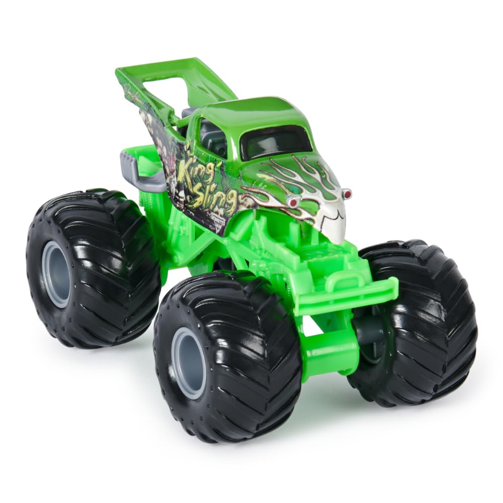 Monster Jam King Sling 1:64 diecast truck side view for display and play