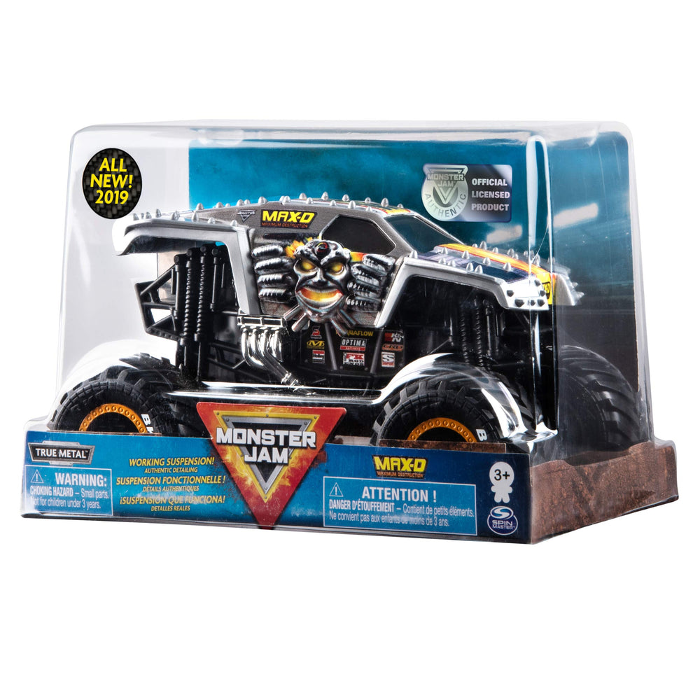 Monster Jam Max D with BKT tires demonstrates traction-ready design.