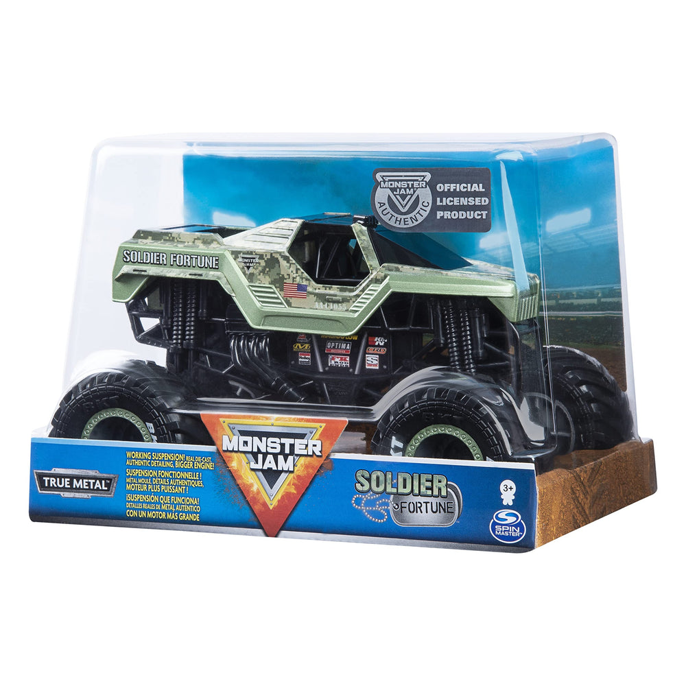 Monster Jam MNJ VHC detailed graphics provide authentic race truck look.