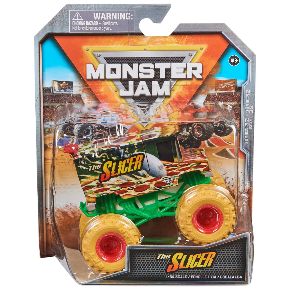 Monster Jam official Slicer truck in 1:64 scale for action-packed play.