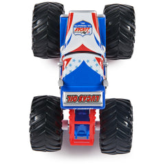 Monster Jam packaging with the truck ready for gifting to kids aged 3 and up.
