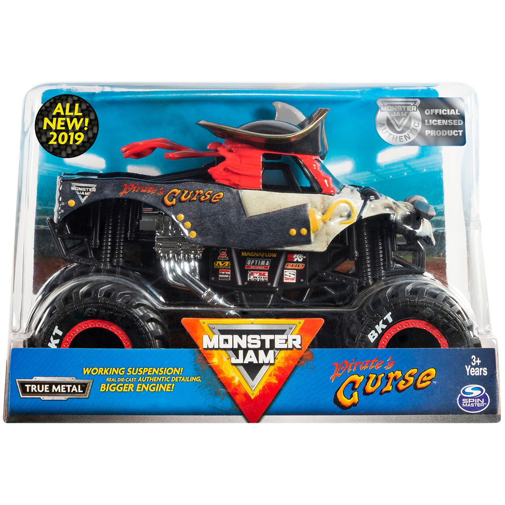 Monster Jam Pirates Curse Truck front view, glossy graphics and authentic styling.