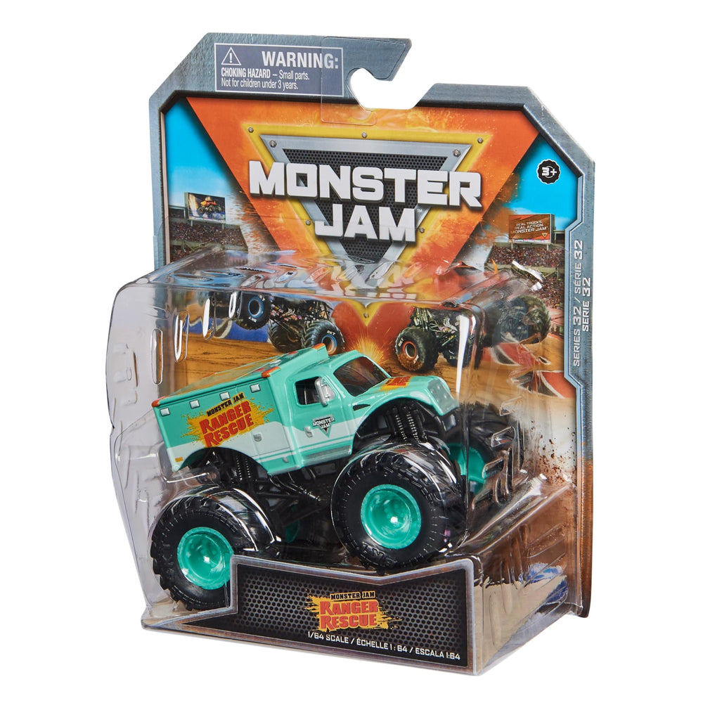 Monster Jam Ranger Rescue display-ready collectible ideal for shelves and gifting.