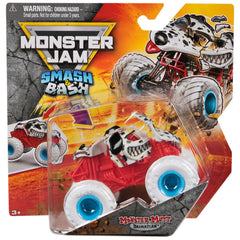 Monster Jam Smash & Bash Mutt Dalmatian front view showing durable crash-action play.