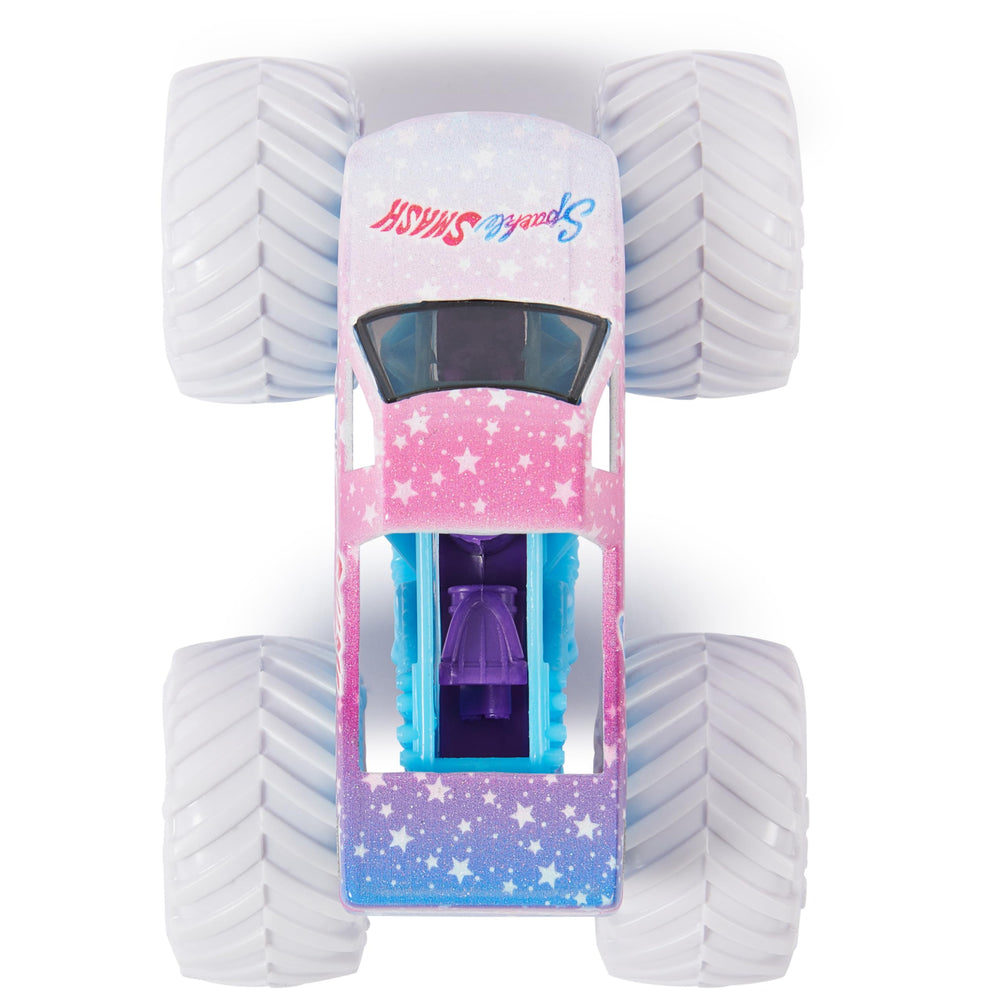 Monster Jam Sparkle Smash pack collection 2-pack for expanding battles and display.