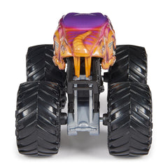 Monster Jam Velociraptor chassis detail showcases craftsmanship and scale accuracy.