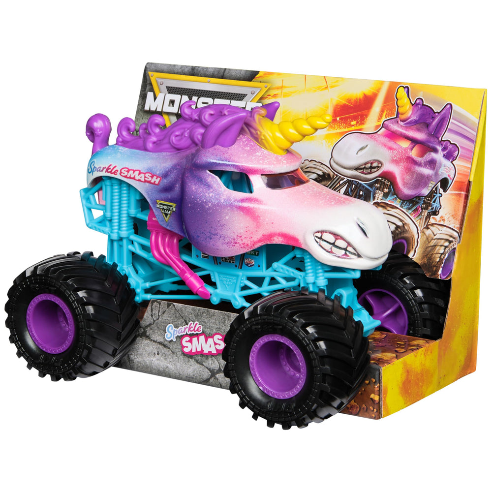 Monster Jam working suspension absorbs impacts for smooth jumps