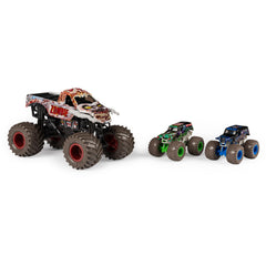 Monster Jam Zombie 1:24-scale die-cast truck with working suspension for realistic play