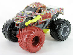 Monster Jam Zombie Series 33 truck rear detail highlights authentic graphics.