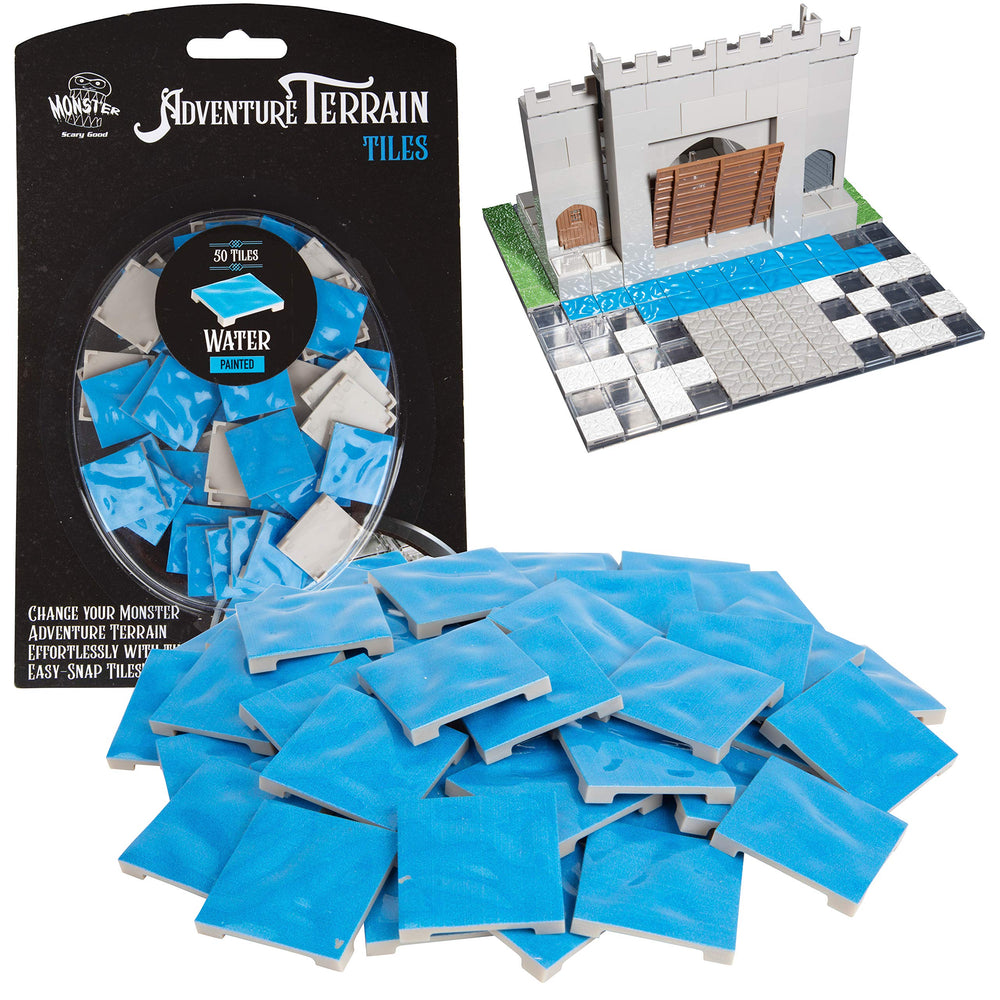 Monster Protectors water tiles, 50pc hand-painted, create immersive rivers and seas on your map.