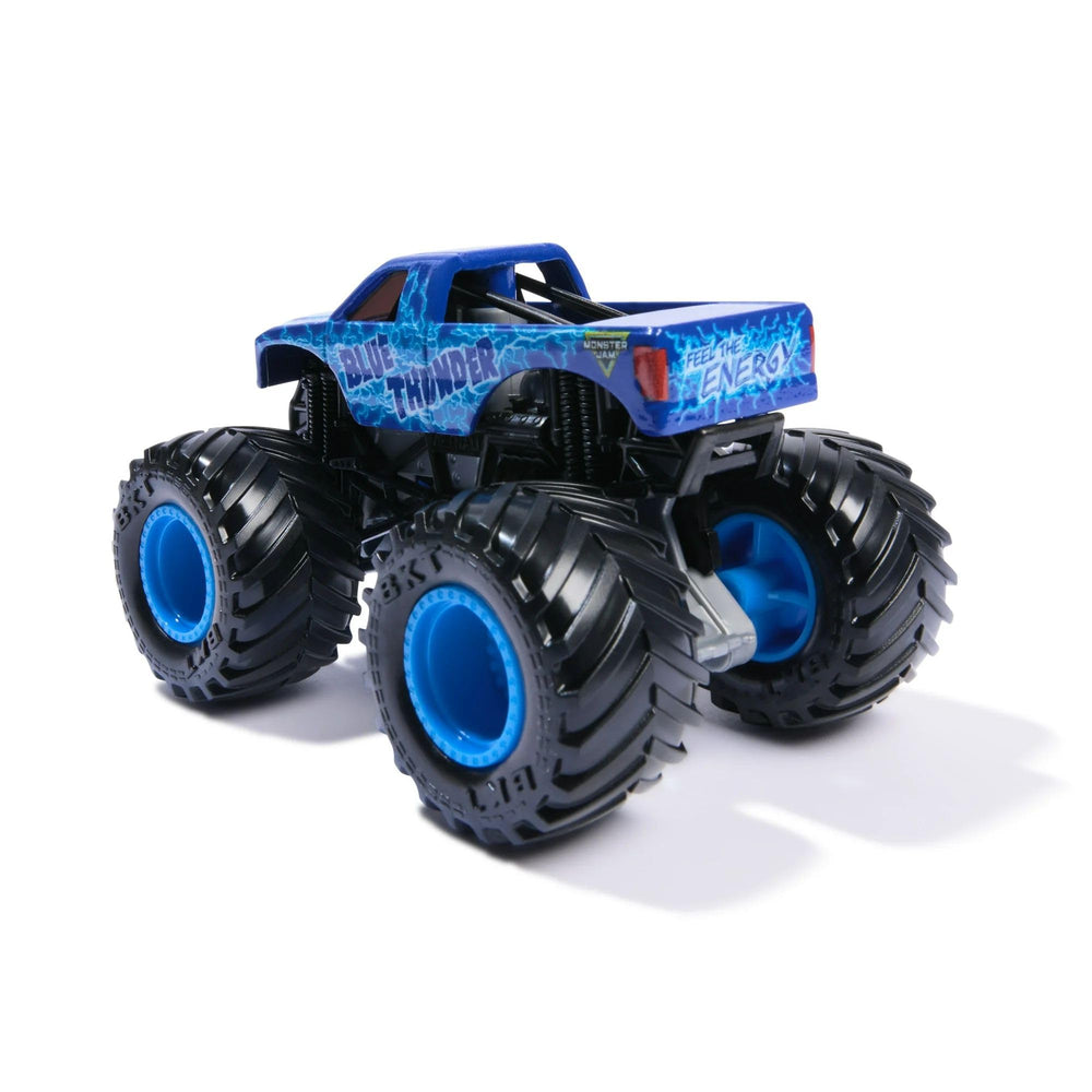 Monster Jam Blue Thunder chassis detail reveals sturdy construction and authentic look