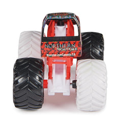 Grave Digger diecast alongside how Monster Jam trucks are displayed.