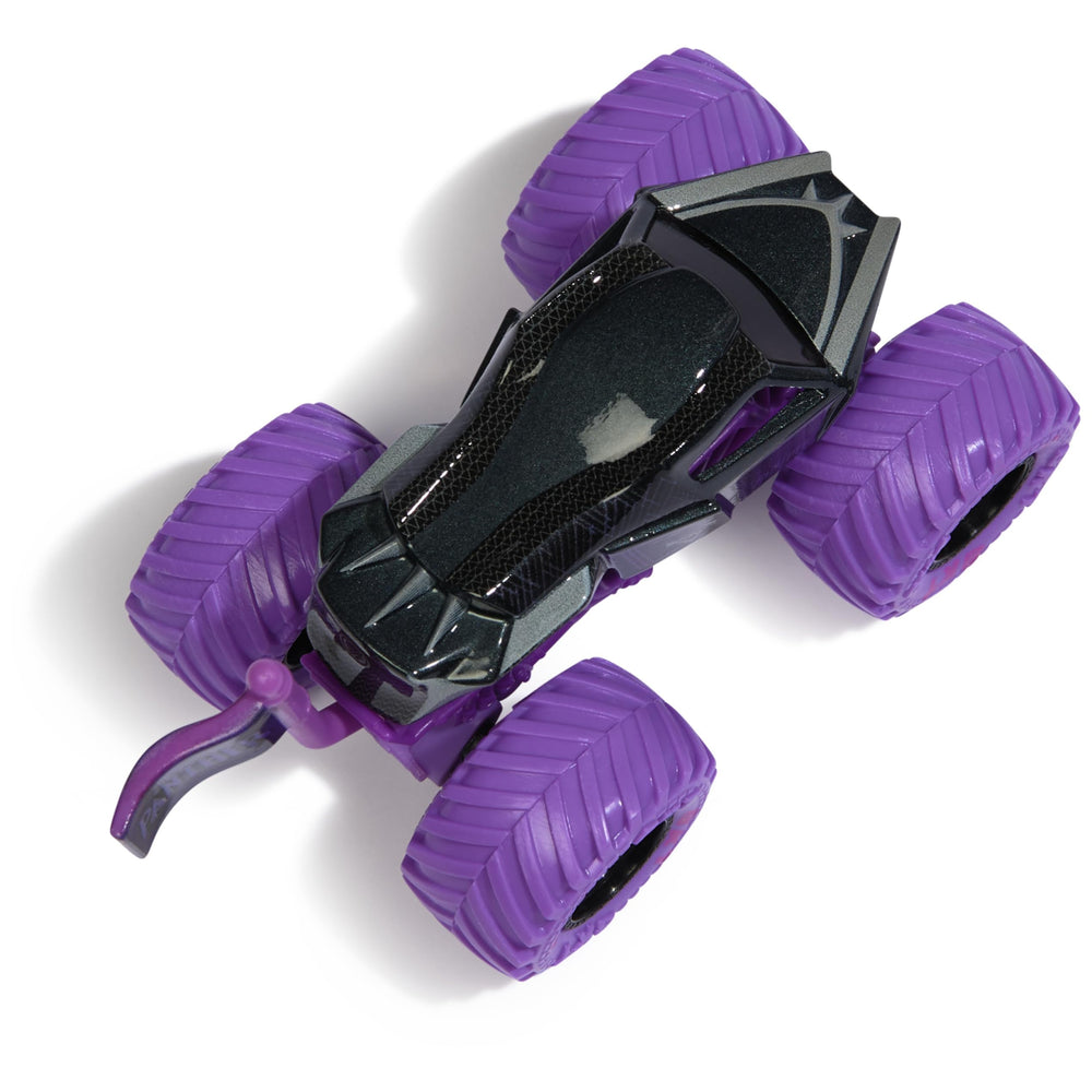 Monster Jam Spider-Man truck with vibrant street-art style sparks imaginative play.