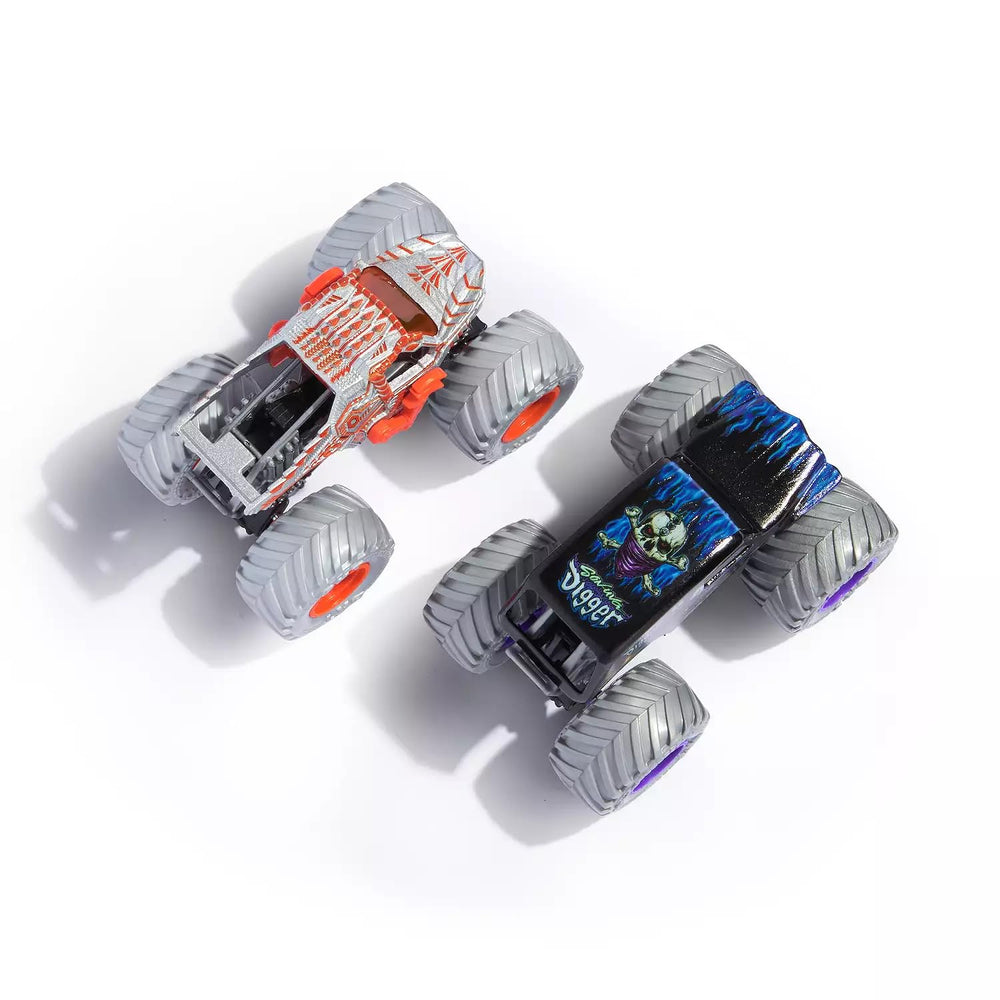 Monster Jam Series 32 packaging back view showing the collector lineup.