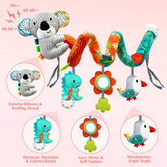 MONSTIME koala car seat toy with colorful beads supporting color perception