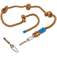 Mont Pleasant climbing rope with four knotted steps for safe outdoor play and balance training.