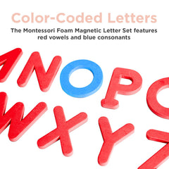 Montessori & Me learning activity with letters suitable for home or classroom use.