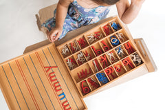 Montessori & Me Movable Alphabet durable-lacquer withstands daily use.