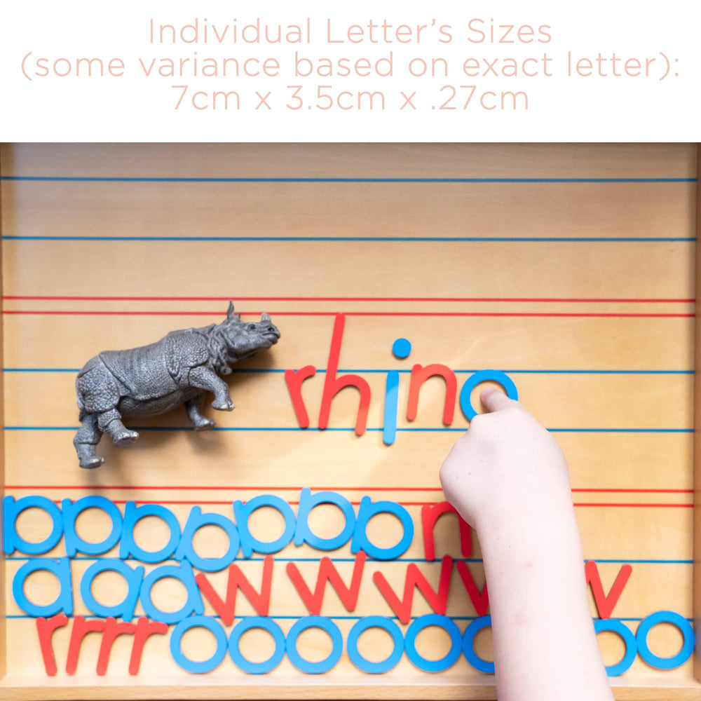 Montessori & Me Movable Alphabet lid-open provides a dual workspace for spacing.
